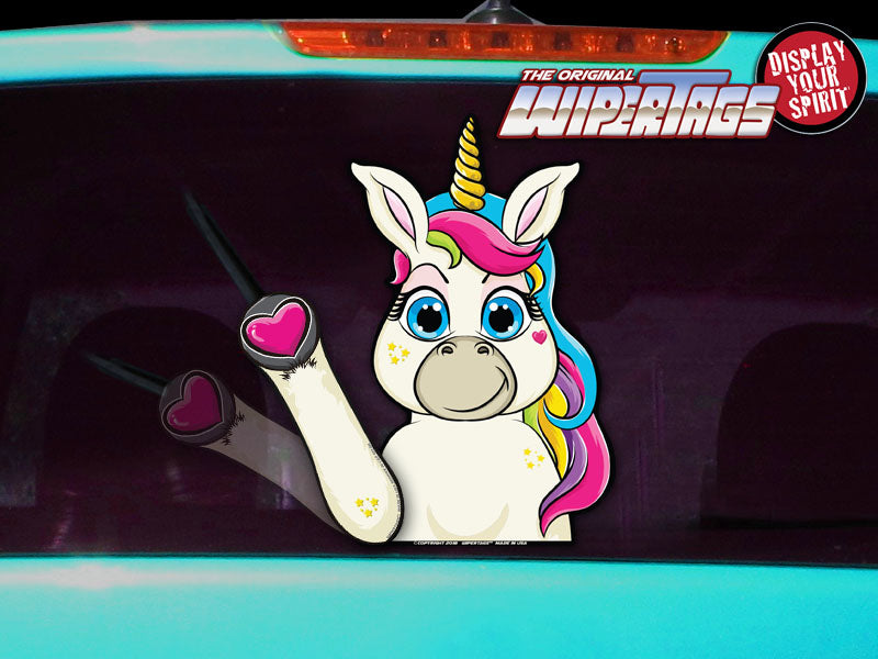 Beauty the Unicorn Waving WiperTags