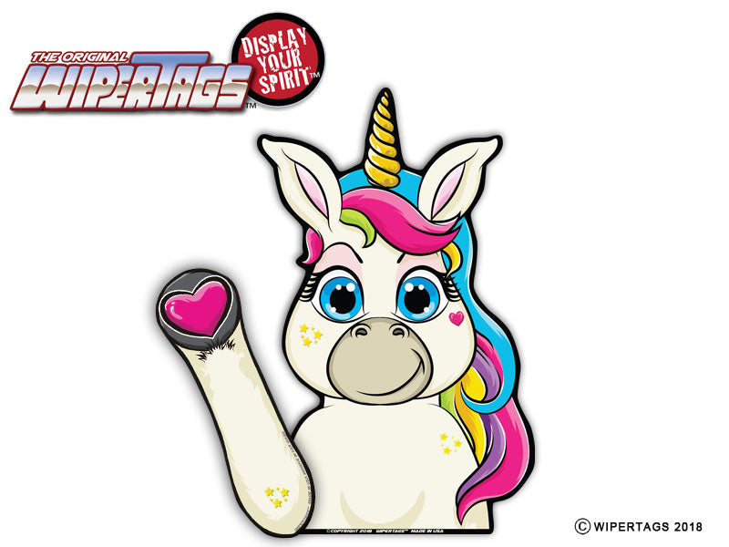 Beauty the Unicorn Waving WiperTags