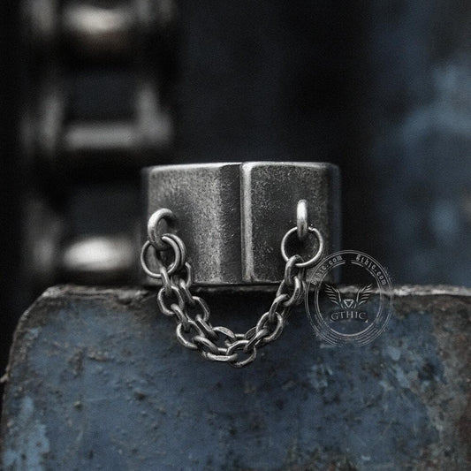 Unique Chain Stainless Steel Asymmetric Ring