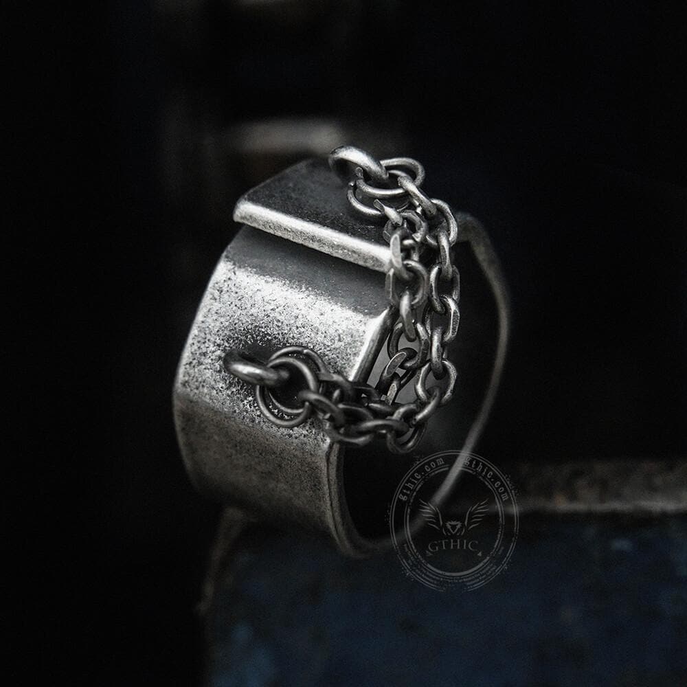 Unique Chain Stainless Steel Asymmetric Ring
