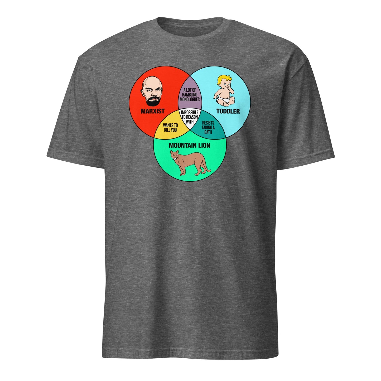 Marxist Toddler and Mountain Lion Venn Diagram Short-Sleeve Unisex T-Shirt