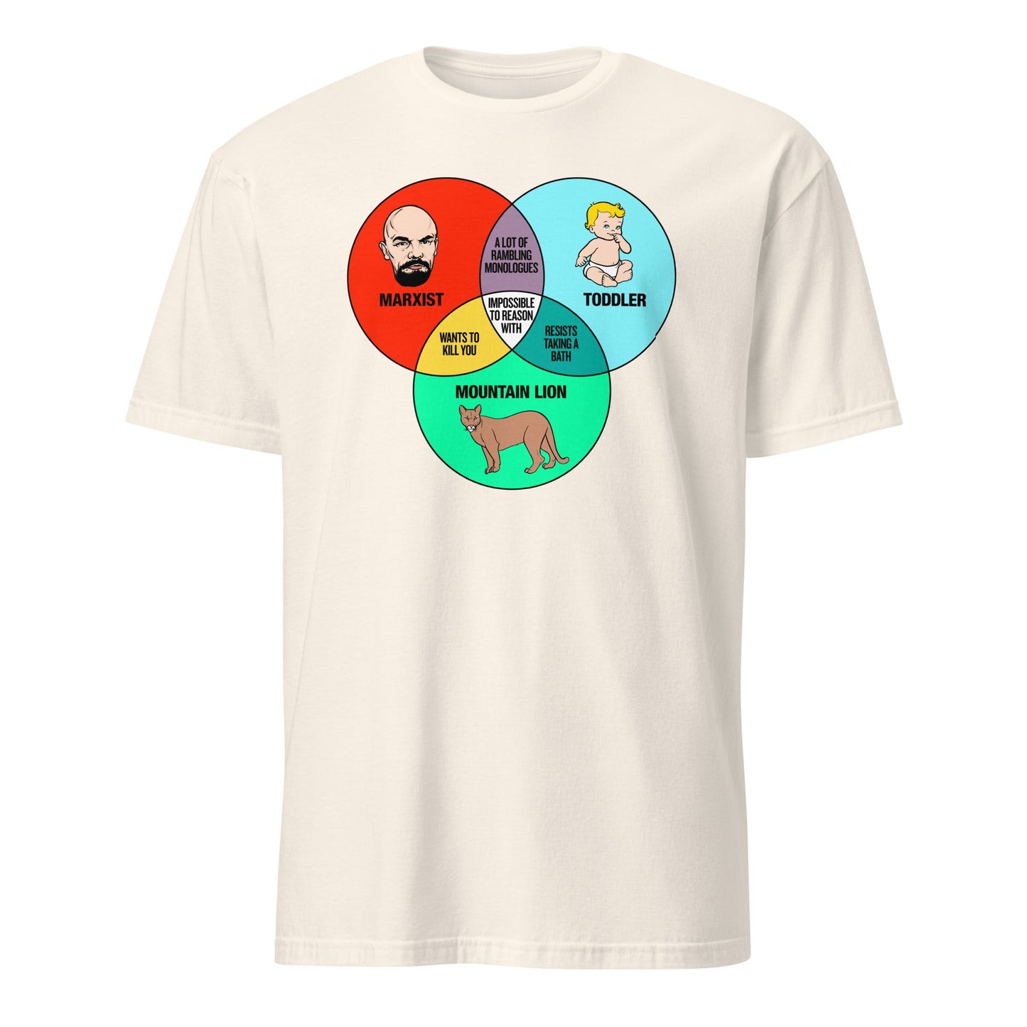 Marxist Toddler and Mountain Lion Venn Diagram Short-Sleeve Unisex T-Shirt