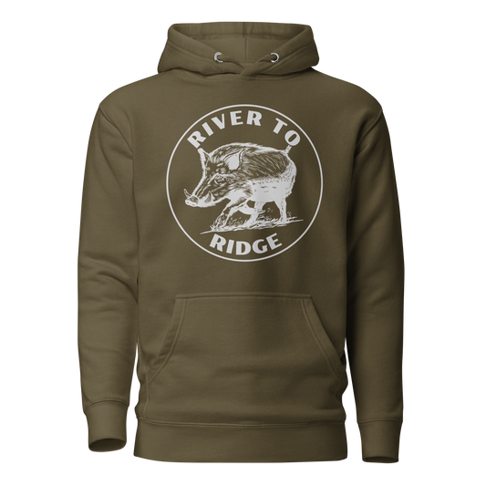 Hog Hunting Hoodie, Unisex, Black or Olive