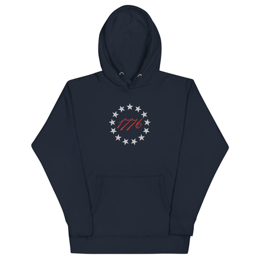 Betsy Ross 13 Stars 1776 Embroidered Hoodie