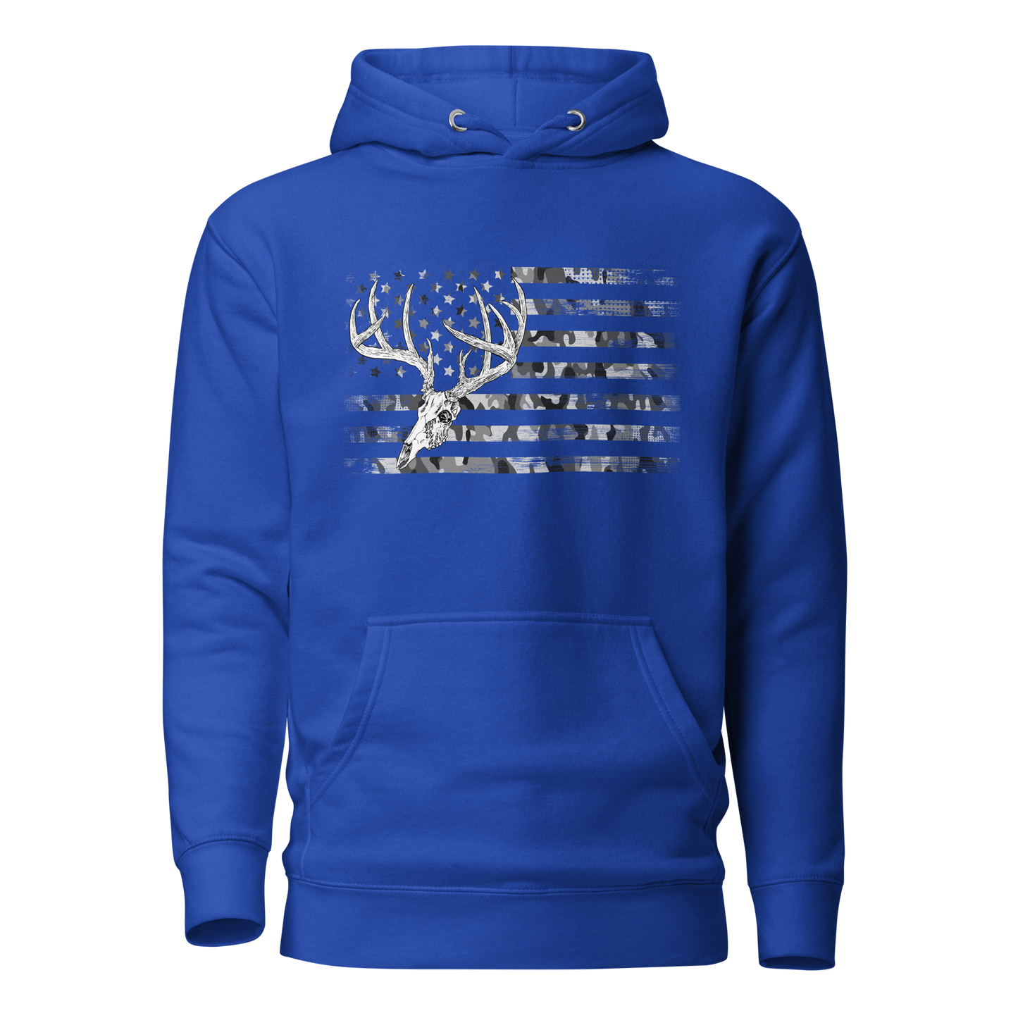 Whitetail Deer Flag Women's Hoodie, Black or Blue