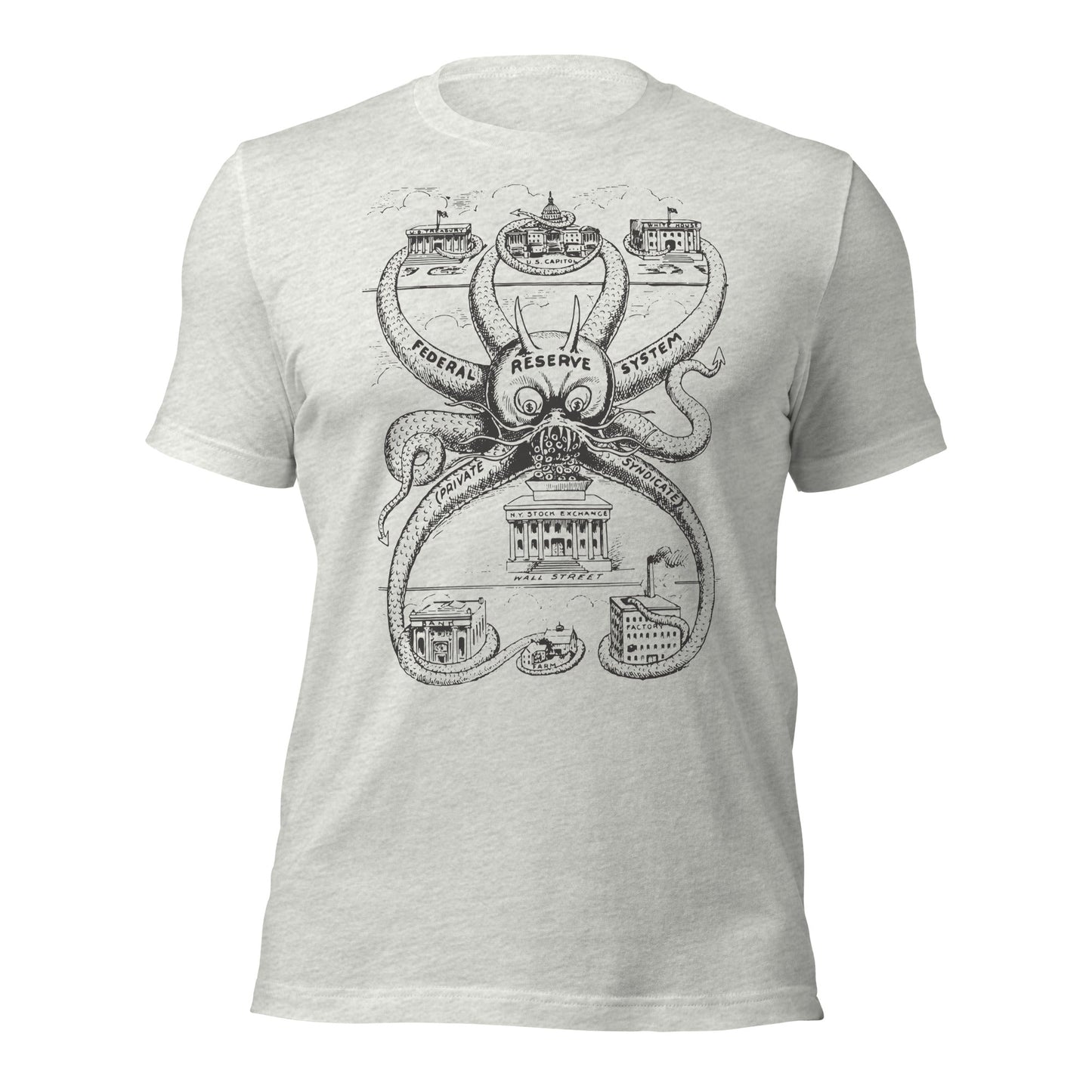 Federal Reserve Octopus Vintage Short-Sleeve Graphic T-Shirt