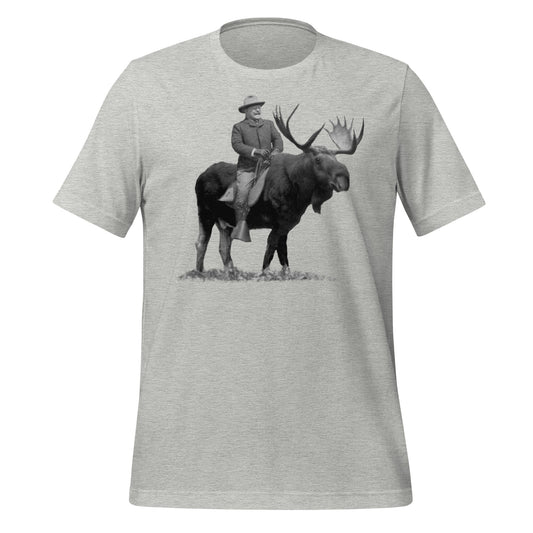 Teddy Roosevelt Riding A Bull Moose T-shirt