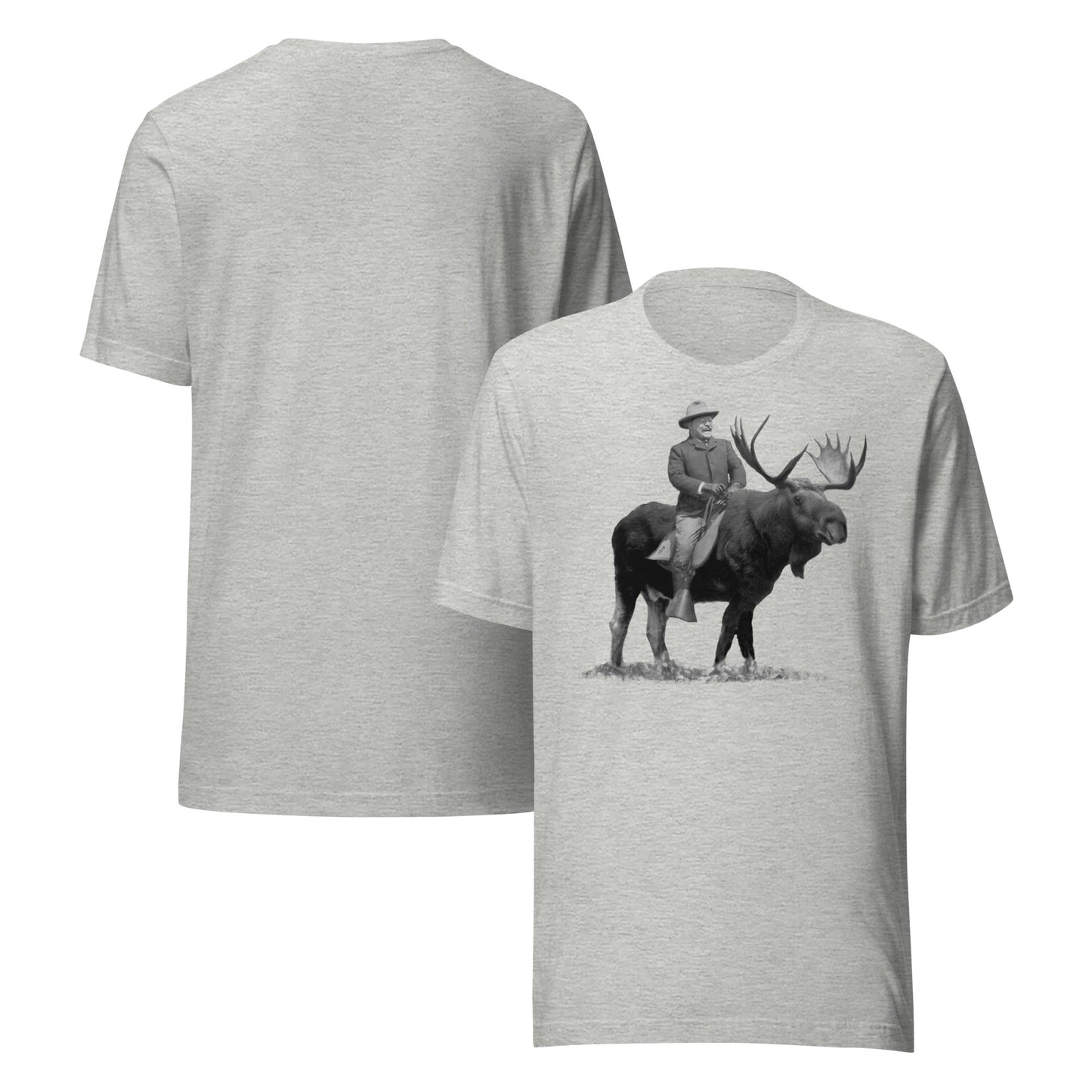 Teddy Roosevelt Riding A Bull Moose T-shirt