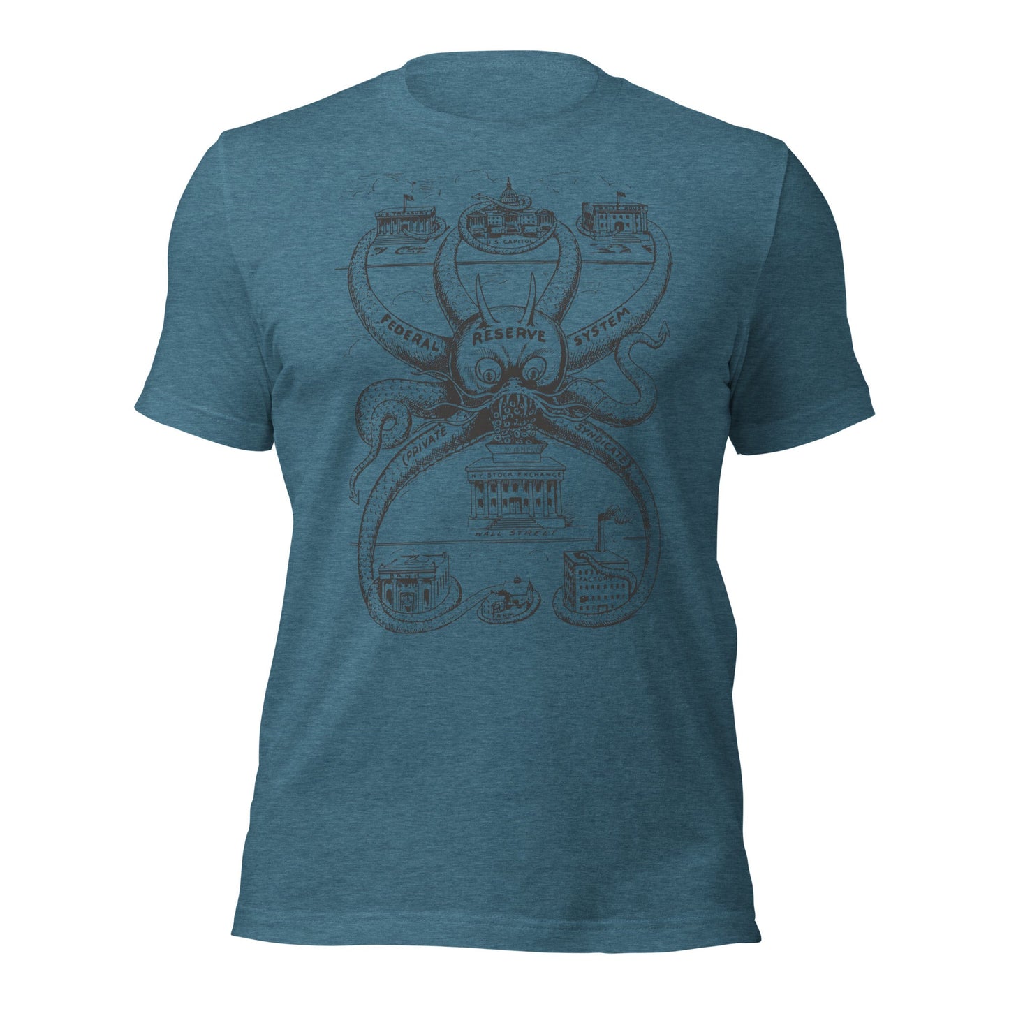 Federal Reserve Octopus Vintage Short-Sleeve Graphic T-Shirt