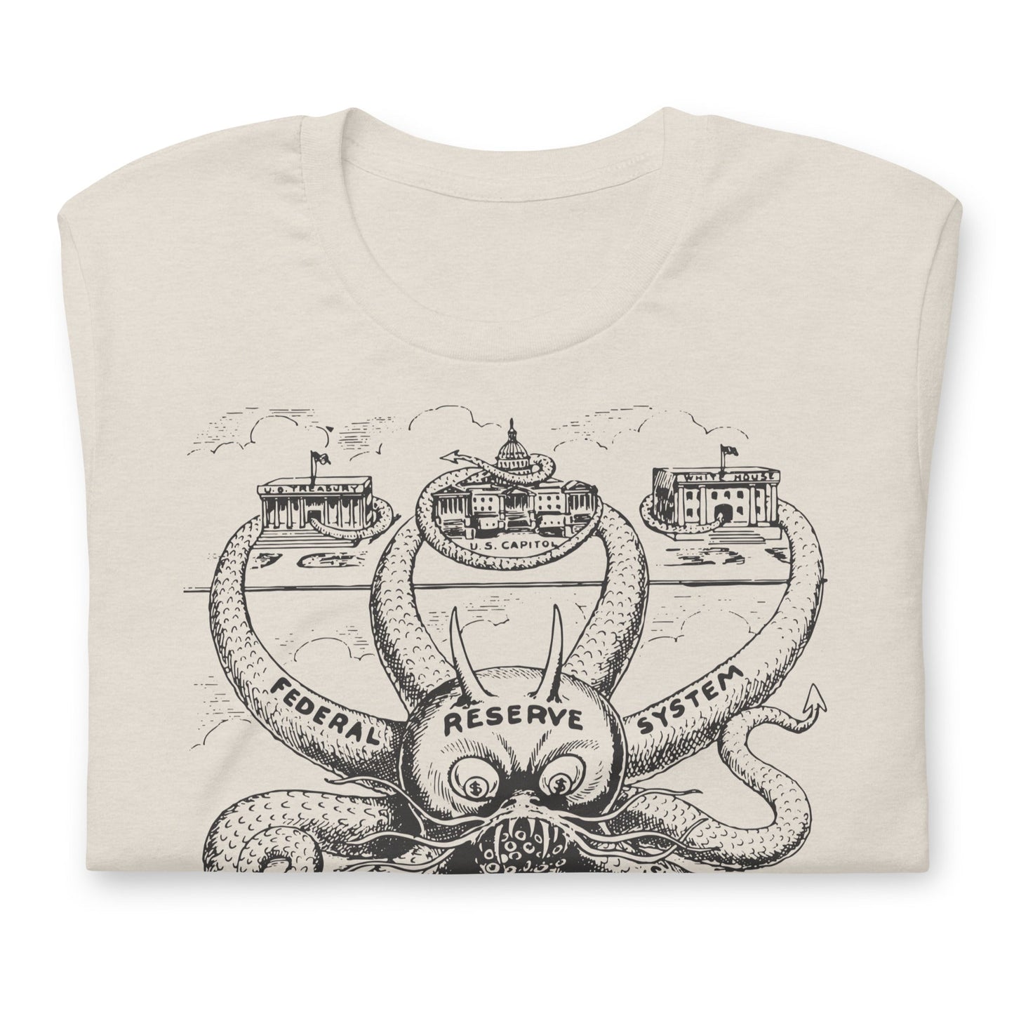 Federal Reserve Octopus Vintage Short-Sleeve Graphic T-Shirt