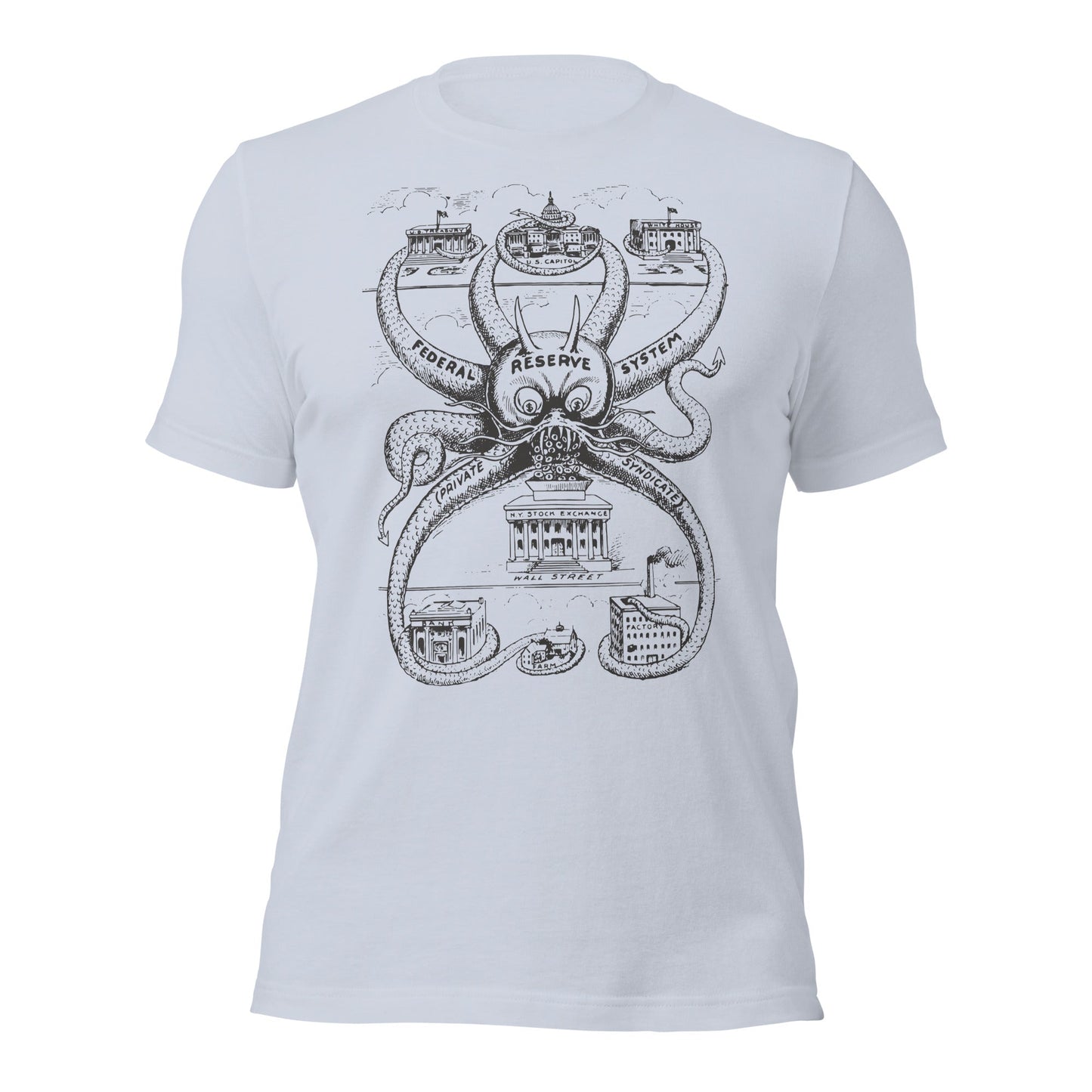 Federal Reserve Octopus Vintage Short-Sleeve Graphic T-Shirt