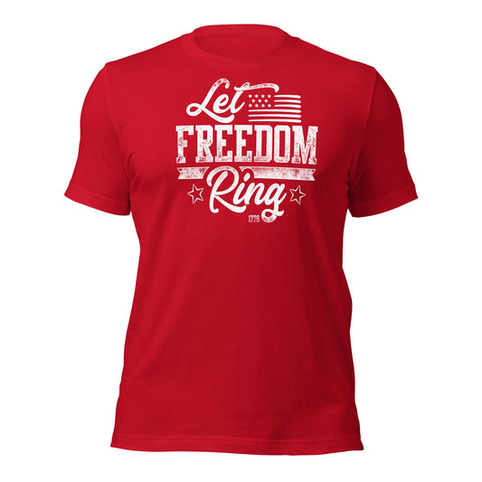 Let Freedom Ring Men's 2A Patriotic T, Red or Blue