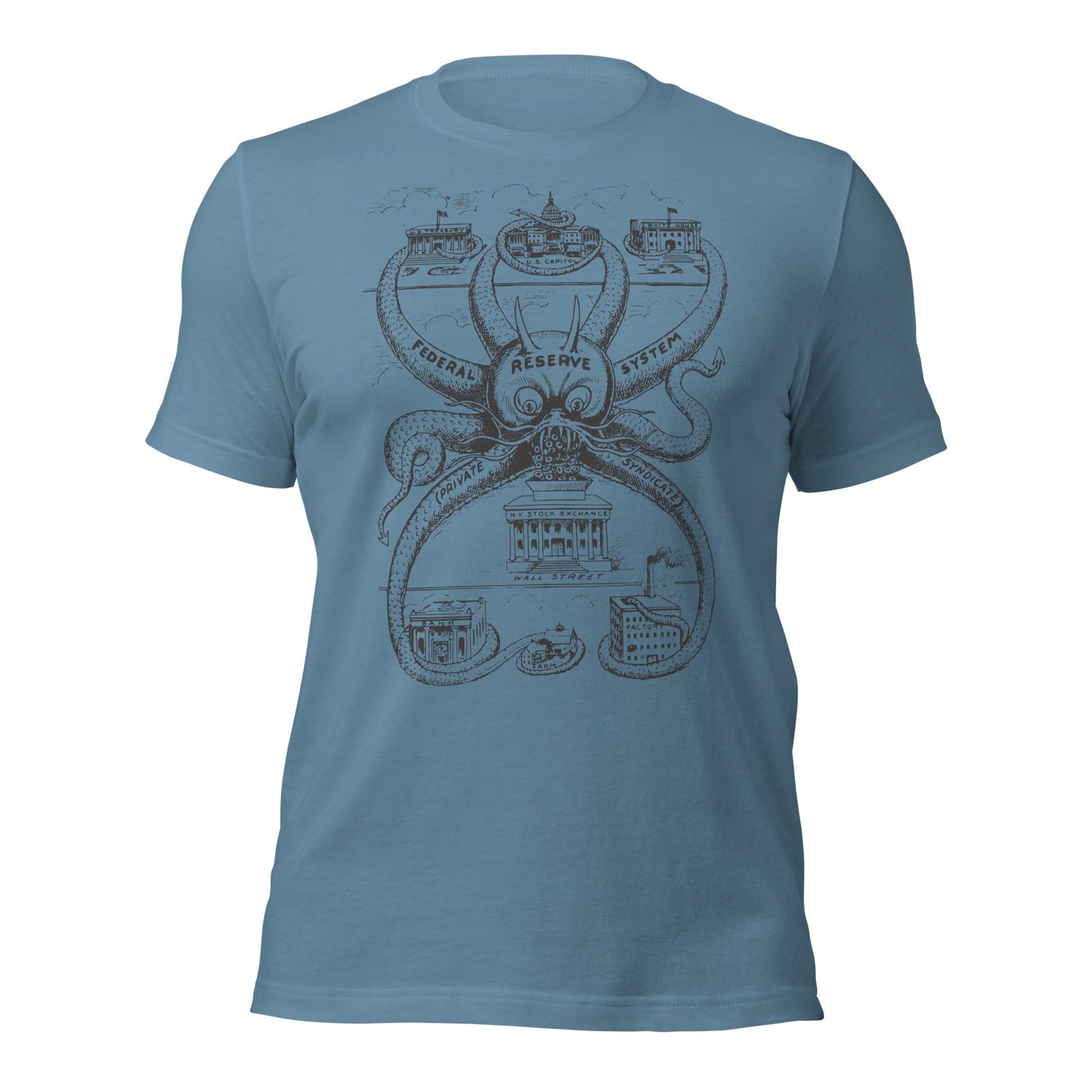 Federal Reserve Octopus Vintage Short-Sleeve Graphic T-Shirt