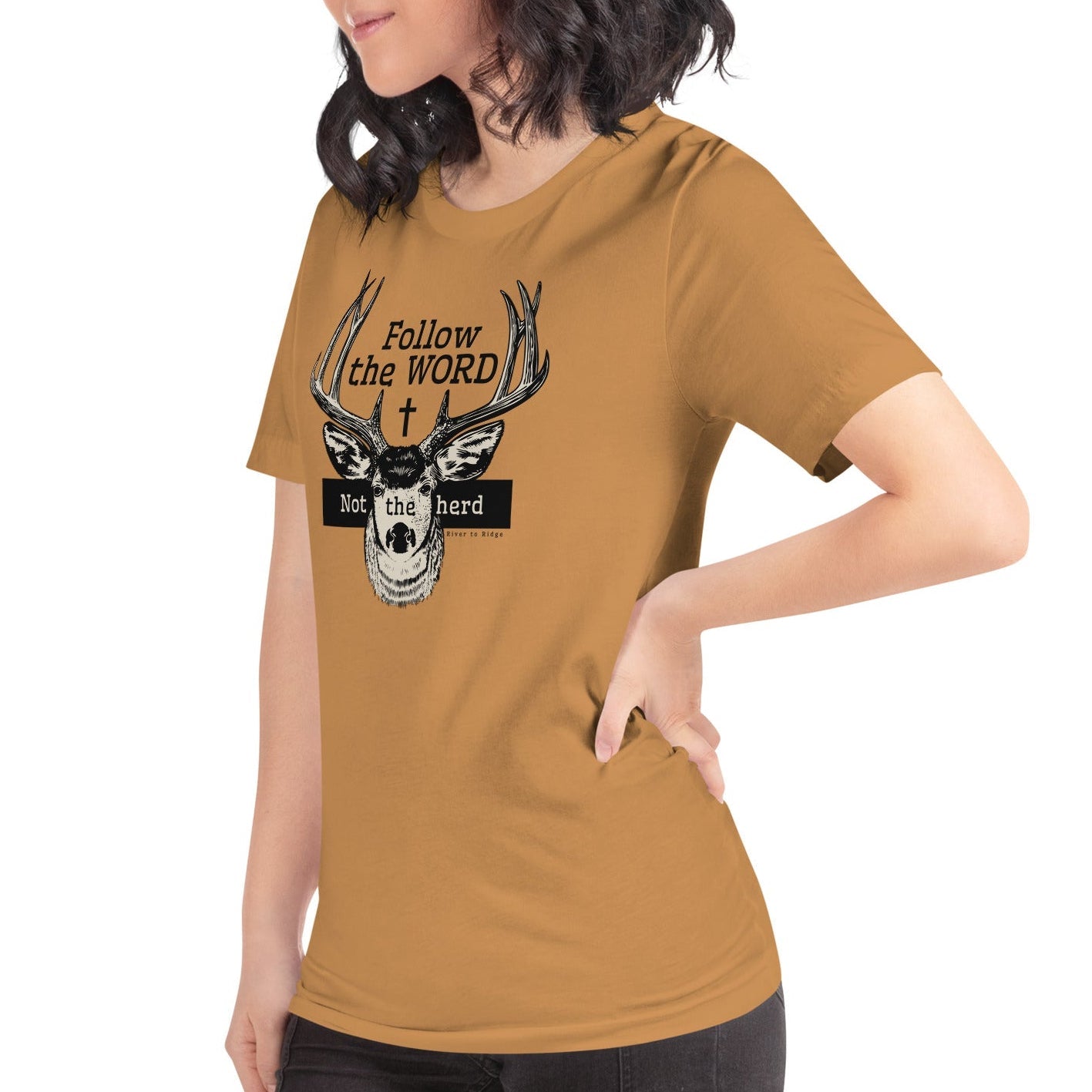 Follow the WORD Not the herd, Unisex Christian Deer T, 4 colors