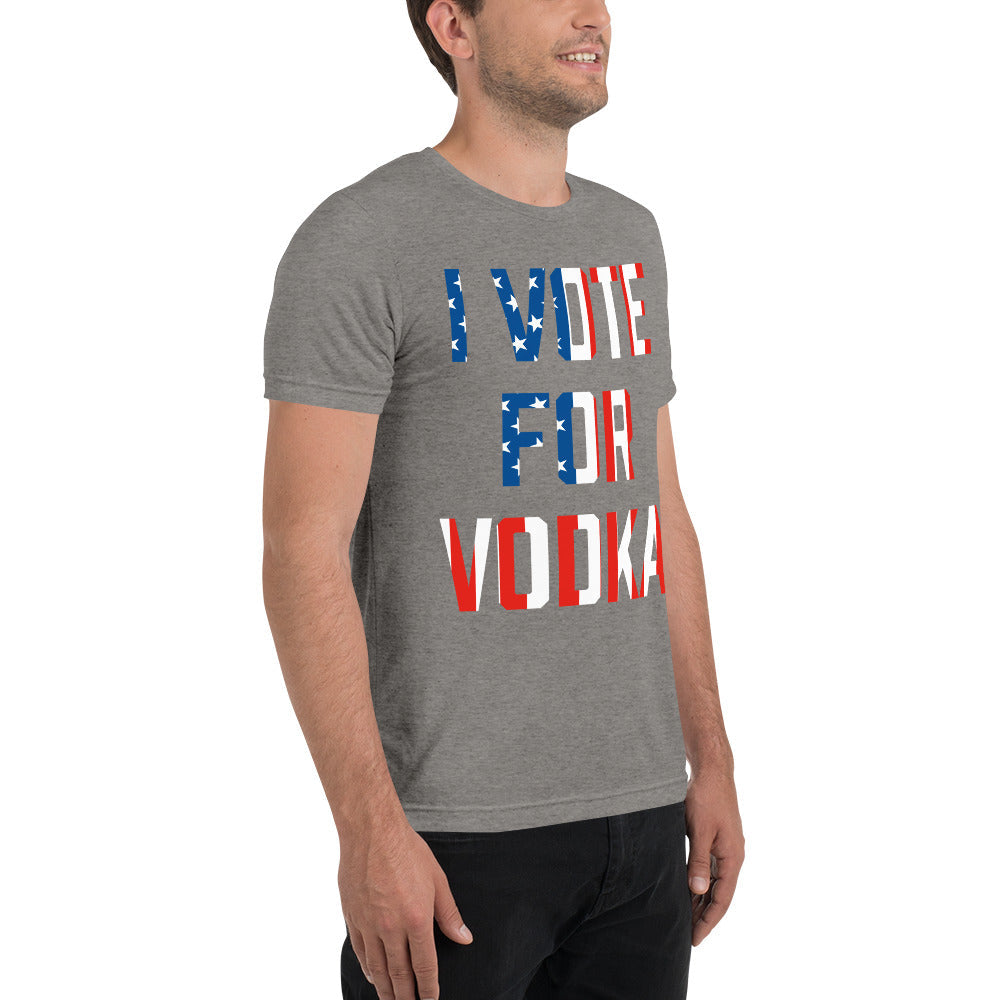 I Vote For Vodka Unisex Tri-Blend Track Shirt