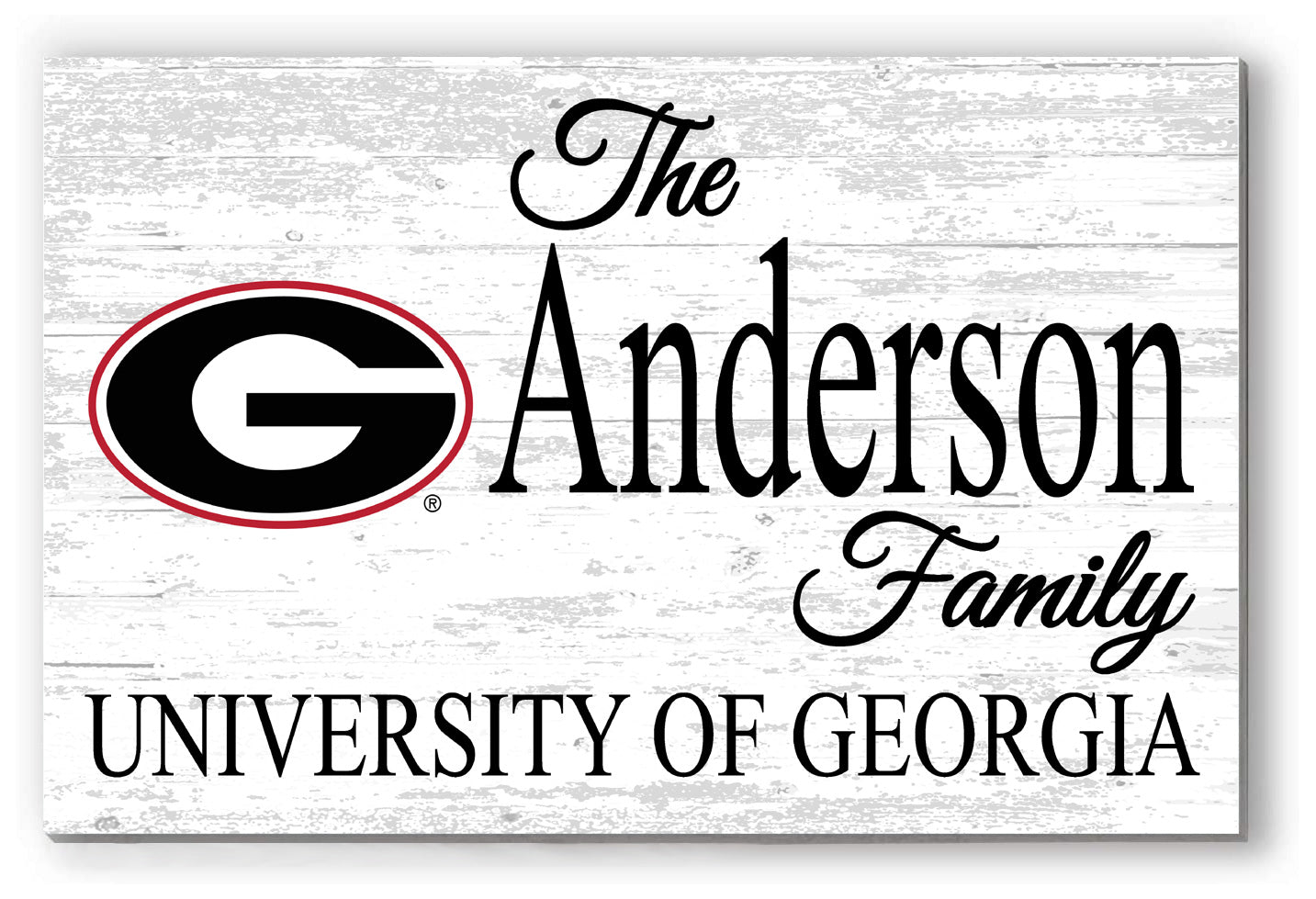 Georgia Bulldogs Family Name Sign – Personalized University of Georgia Wood Plaque for Alumni or Graduation