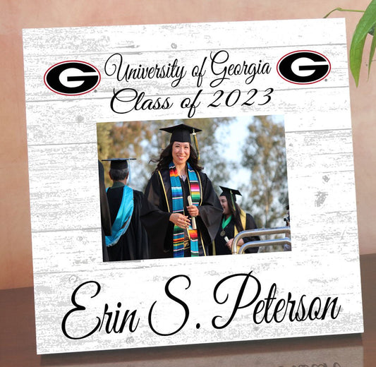 Georgia Bulldogs Graduation Frame - Class Year Picture Plaque - Custom - Upload Your Photo, Name & Class Year – 10.5"x10.5"