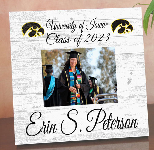 Iowa Hawkeyes Graduation Frame - Class Year Picture Plaque - Custom - Upload Your Photo, Name & Class Year – 10.5"x10.5"