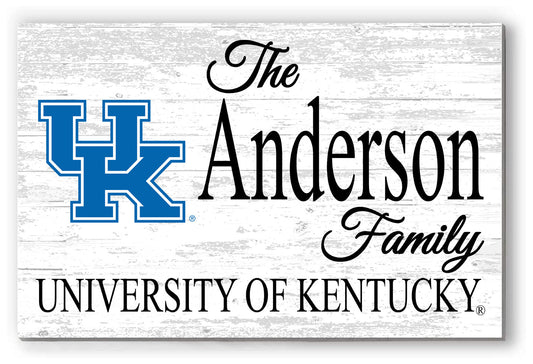 University of Kentucky Family Name Sign – Personalized Wood Plaque for Alumni or Graduation