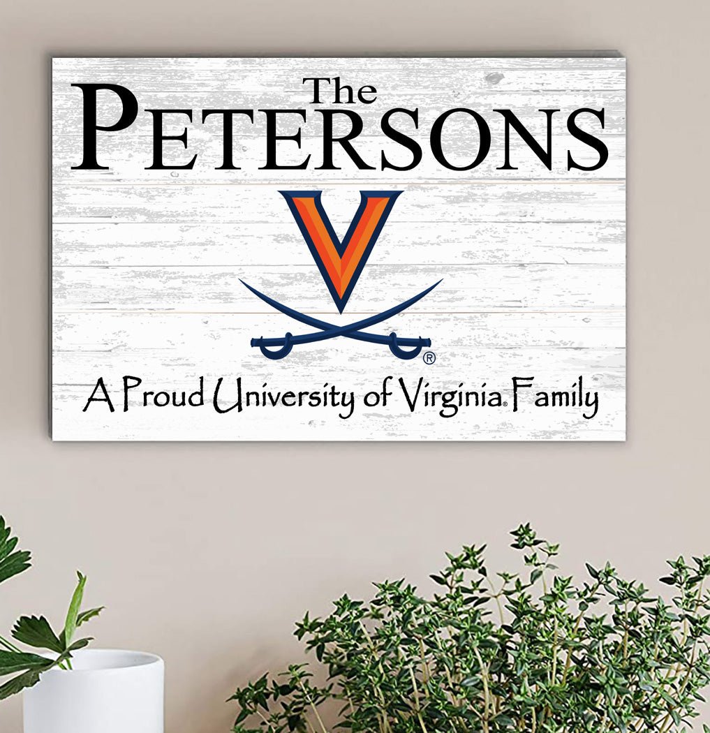 University of Virginia Family Name Sign – Personalized UVA Gift Wood Sign