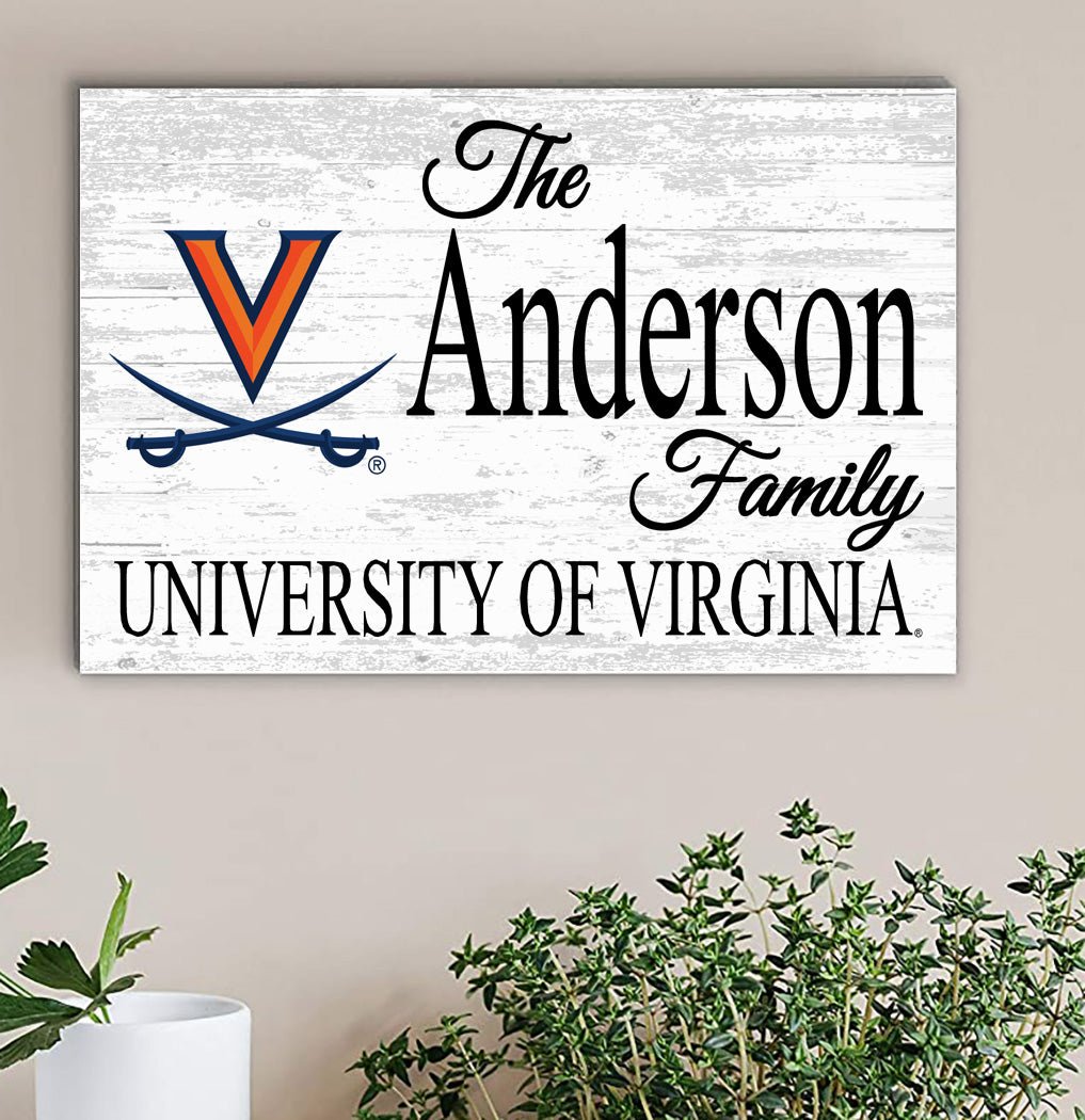 University of Virginia Family Name Sign – Personalized UVA Gift Wood Sign
