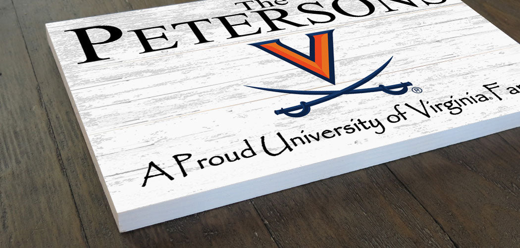 University of Virginia Family Name Sign – Personalized UVA Gift Wood Sign