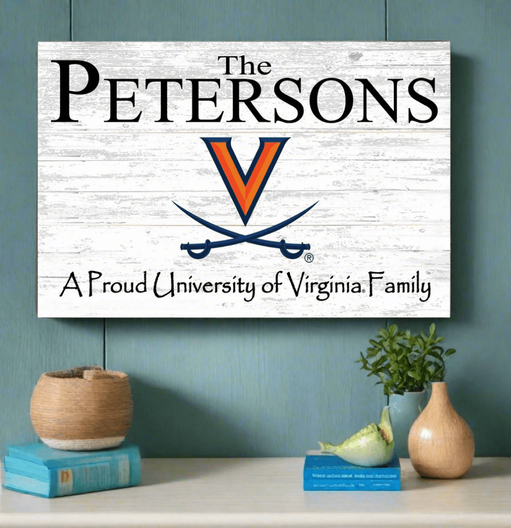 University of Virginia Family Name Sign – Personalized UVA Gift Wood Sign