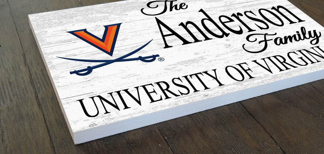 University of Virginia Family Name Sign – Personalized UVA Gift Wood Sign