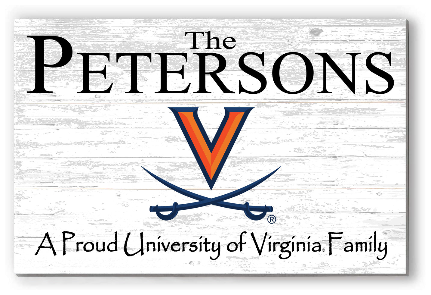 University of Virginia Family Name Sign – Personalized UVA Gift Wood Sign