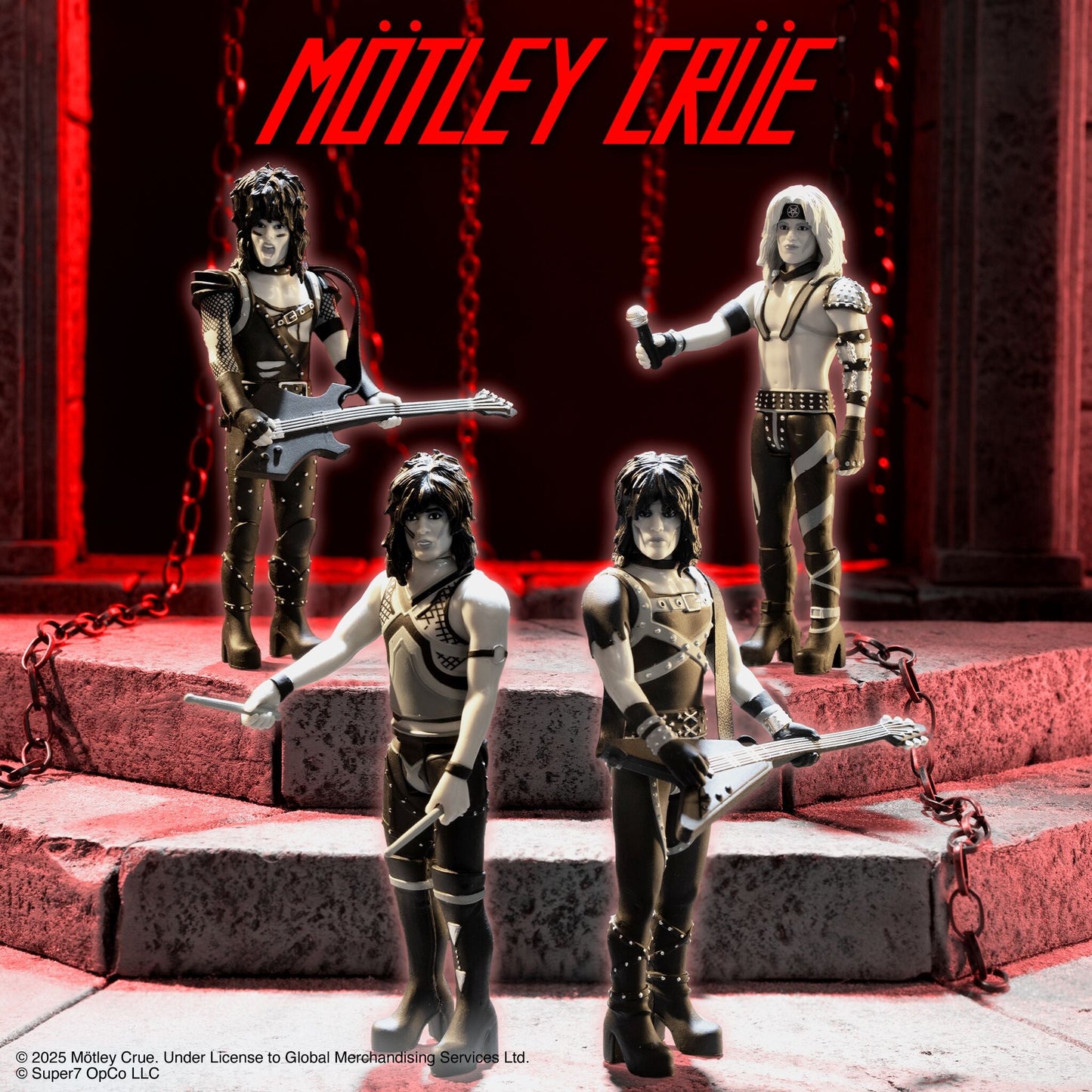 Super7 x Mötley Crüe - Nikki Sixx (Shout At The Devil B&W) ReAction Figure