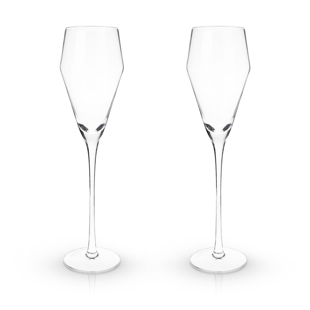 Raye Angled Crystal Prosecco Glasses Set of 2