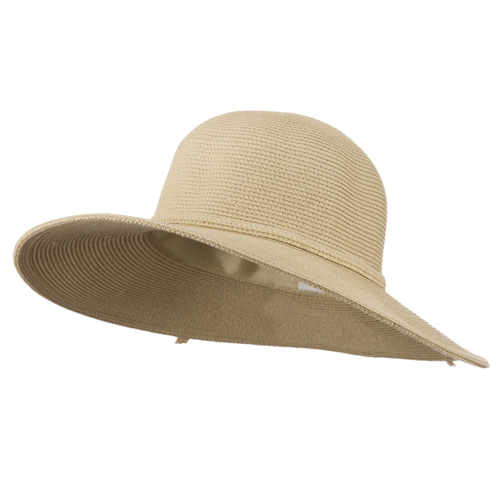 UPF 50+ Solid Cotton Paper Braid Flat Brim Hat