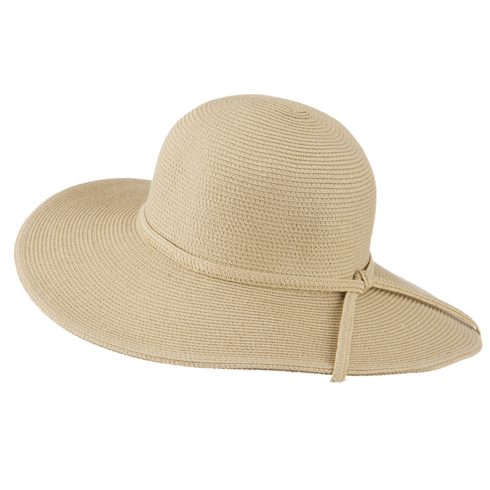 UPF 50+ Solid Cotton Paper Braid Flat Brim Hat