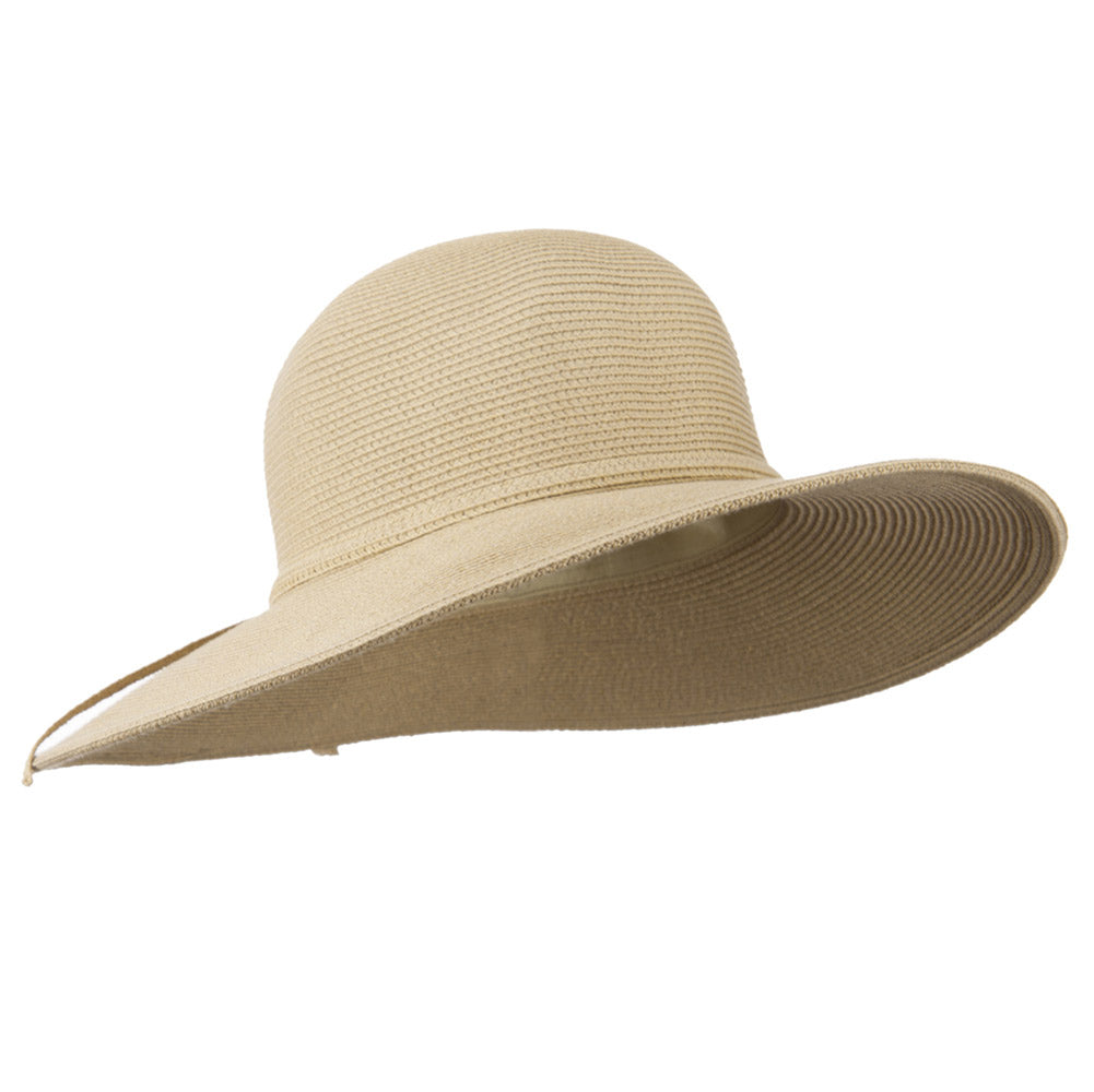 UPF 50+ Solid Cotton Paper Braid Flat Brim Hat