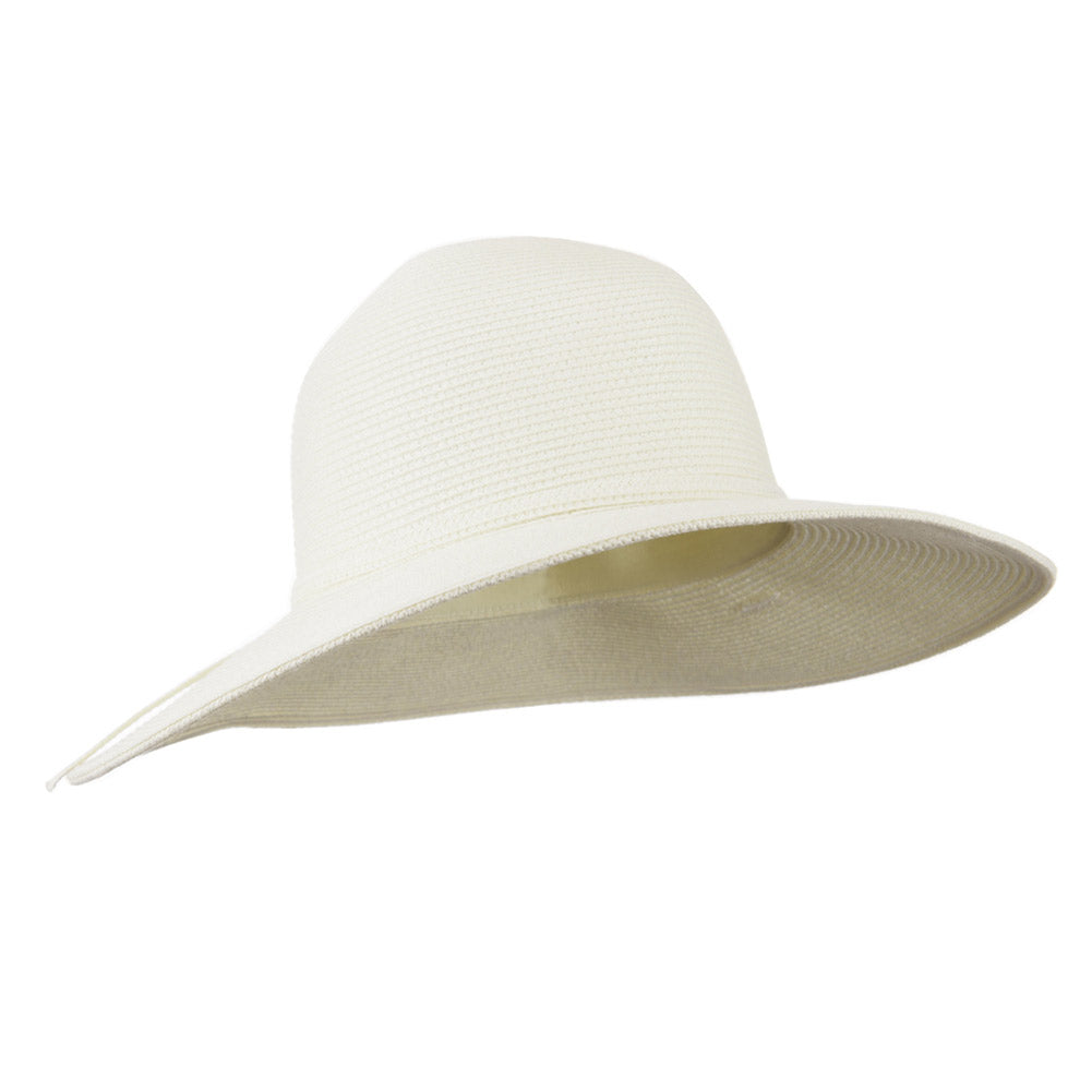 UPF 50+ Solid Cotton Paper Braid Flat Brim Hat