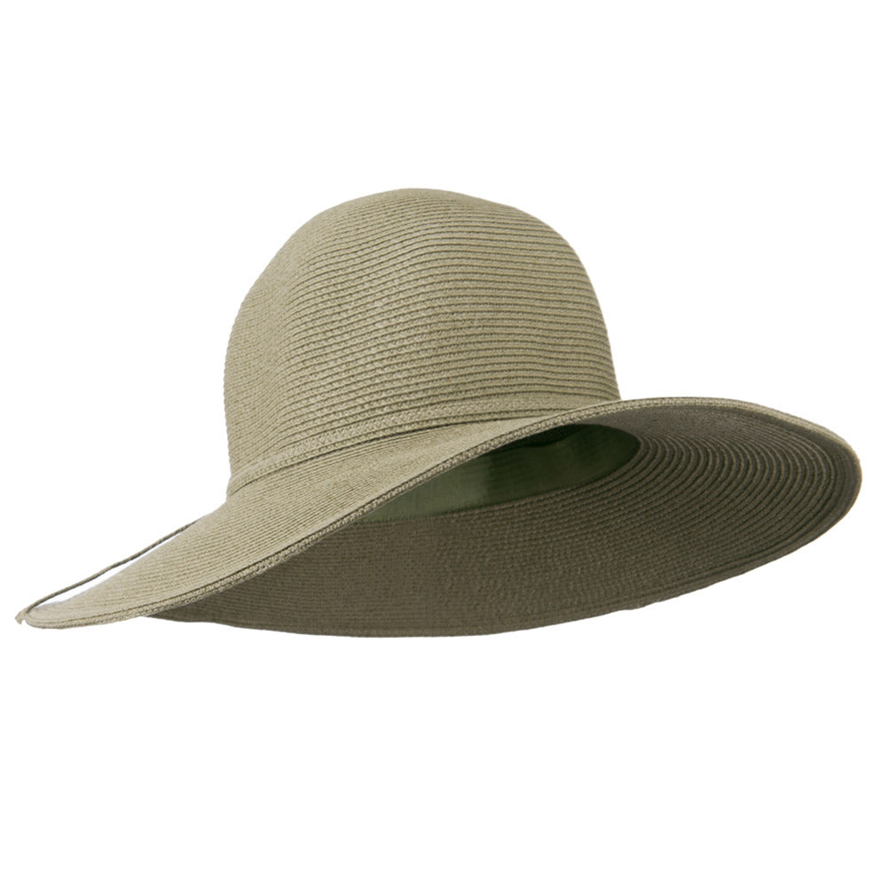 UPF 50+ Solid Cotton Paper Braid Flat Brim Hat