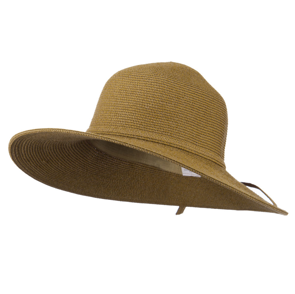 UPF 50+ Solid Cotton Paper Braid Flat Brim Hat