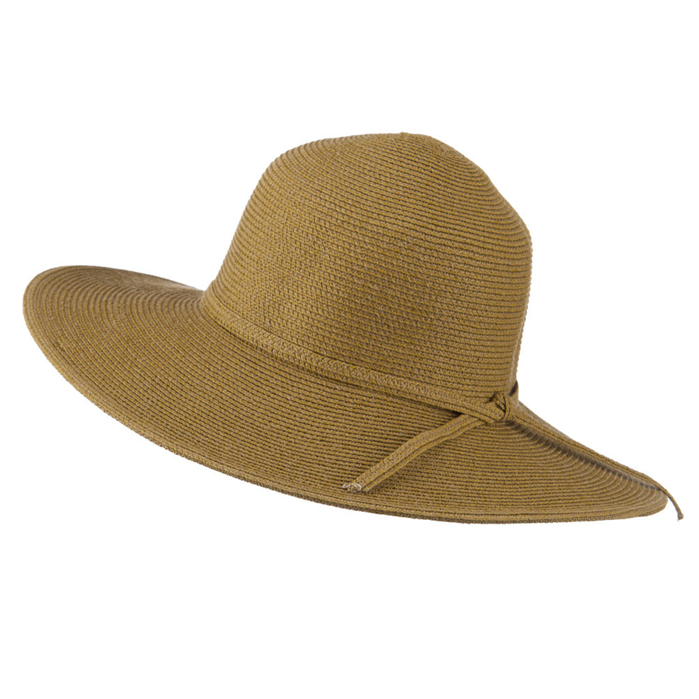 UPF 50+ Solid Cotton Paper Braid Flat Brim Hat