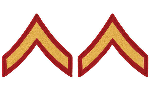 USMC Chevrons - GOLD on RED