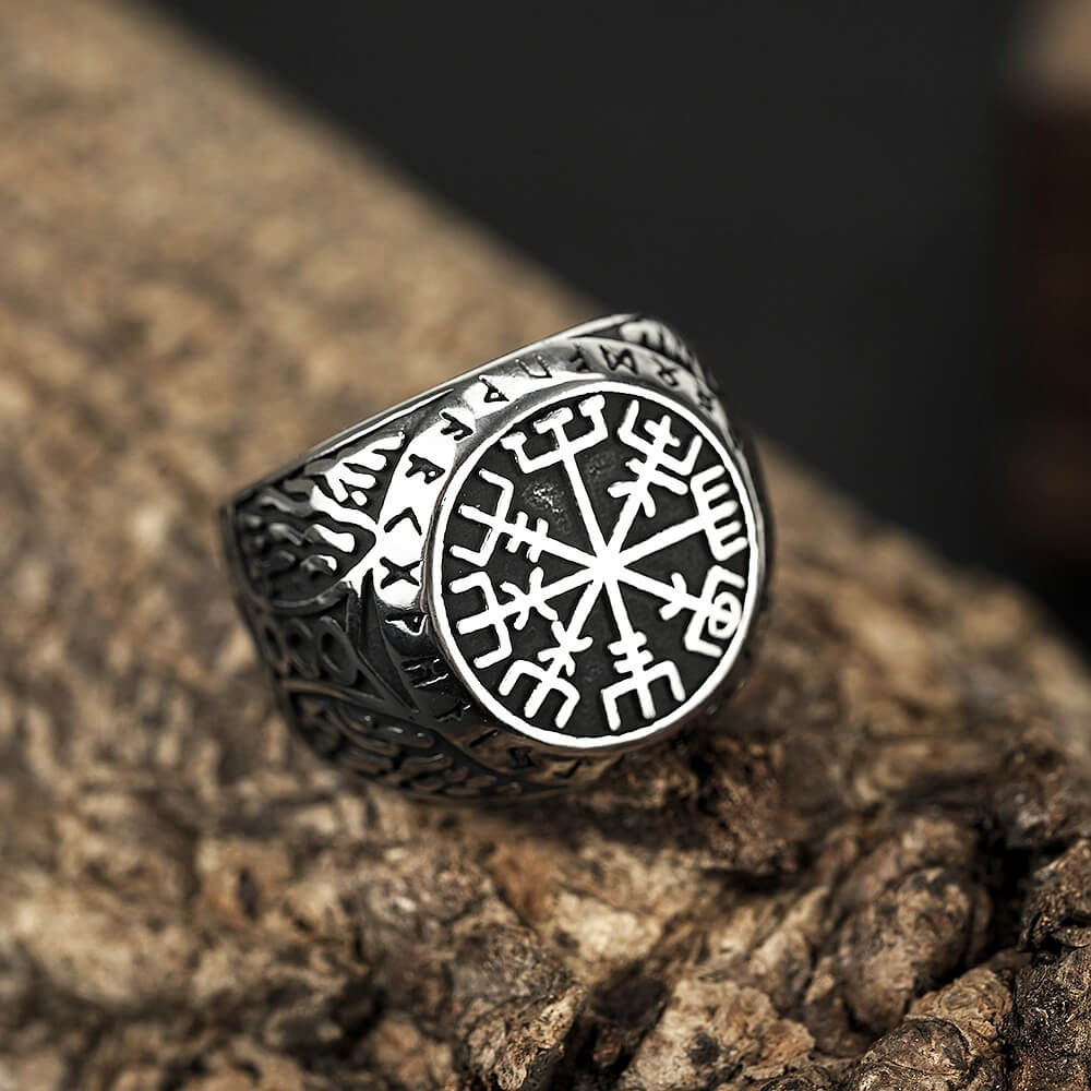 Vegvisir Celtic Knot Stainless Steel Ring