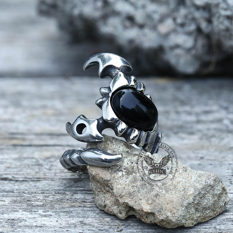 Venomous Scorpion CZ Stainless Steel Animal Ring