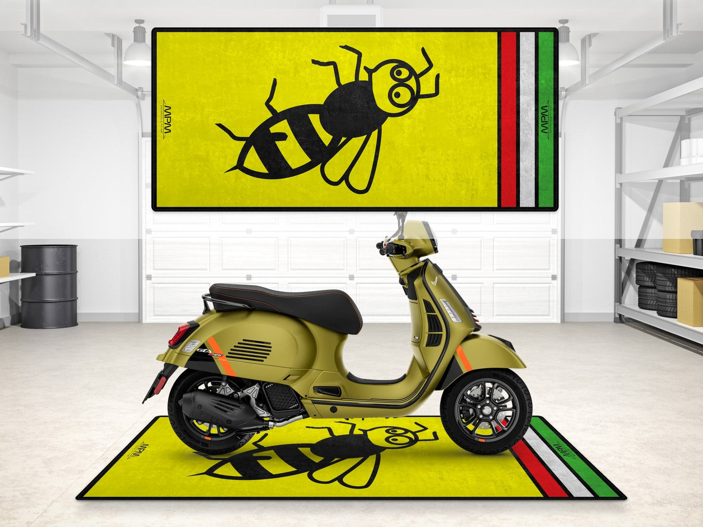 MPM Motorcycle Mat for Vespa Bee Design - MM7215