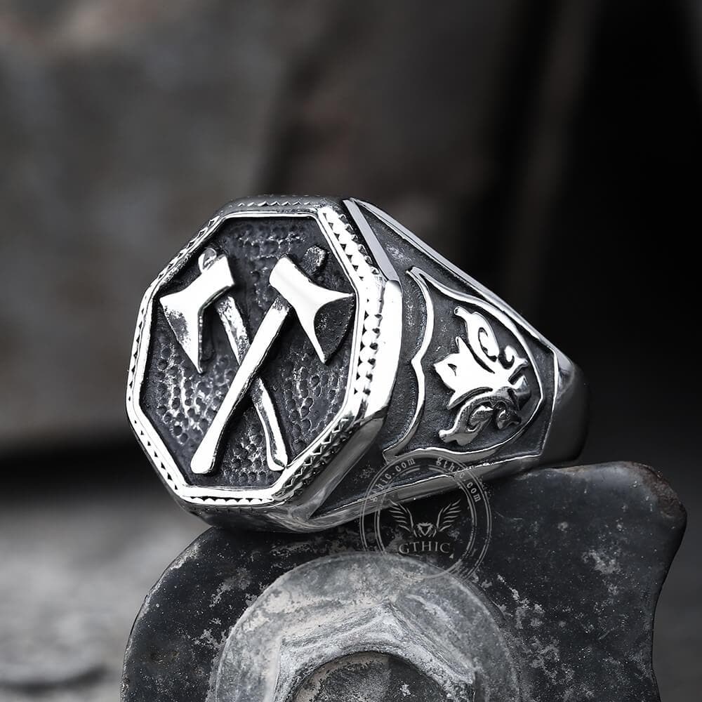 Viking Axe Stainless Steel Ring