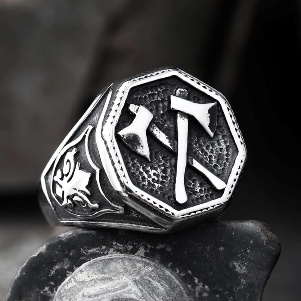 Viking Axe Stainless Steel Ring