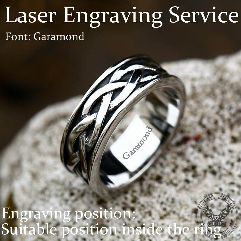 Viking Celtic Knot Stainless Steel Band Ring