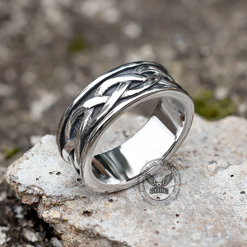 Viking Celtic Knot Stainless Steel Band Ring