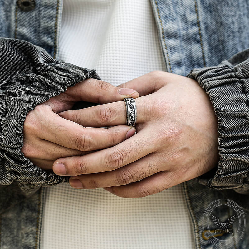 Viking Celtic Knot Stainless Steel Spinner Ring
