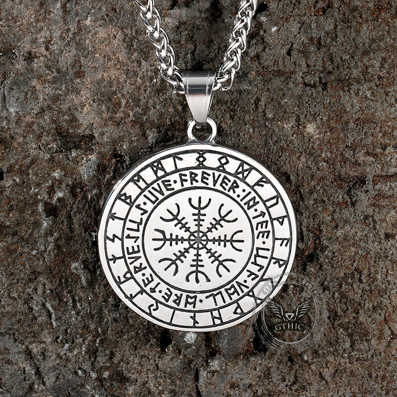 Viking Celtic Wolf Runes Stainless Steel Pendant