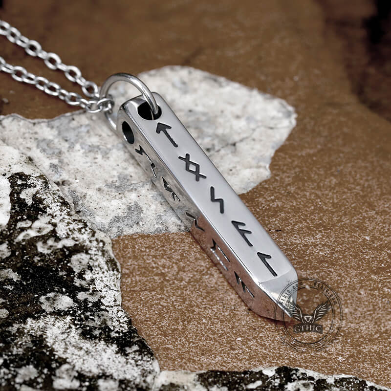 Viking Runes Geometric Stainless Steel Pendant