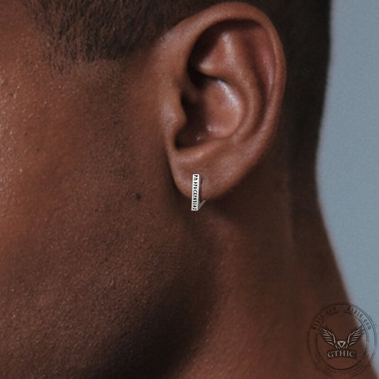 Viking Runes Triangle Stainless Steel Earrings